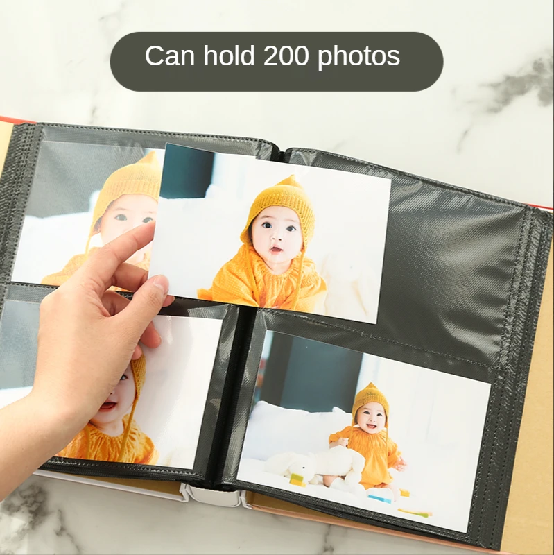 

7-Inch Insert-Type Large Capacity Family Photo Album Scrapbook Creative Photocard Instax Album 4R 200 Pieces Family Photo Albums