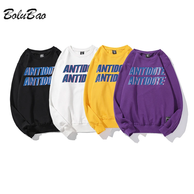 

Мужской свитшот BOLUBAO, уличная одежда в стиле хип-хоп, пуловер с буквенным принтом в стиле Харадзюку, Повседневная Толстовка, 2021