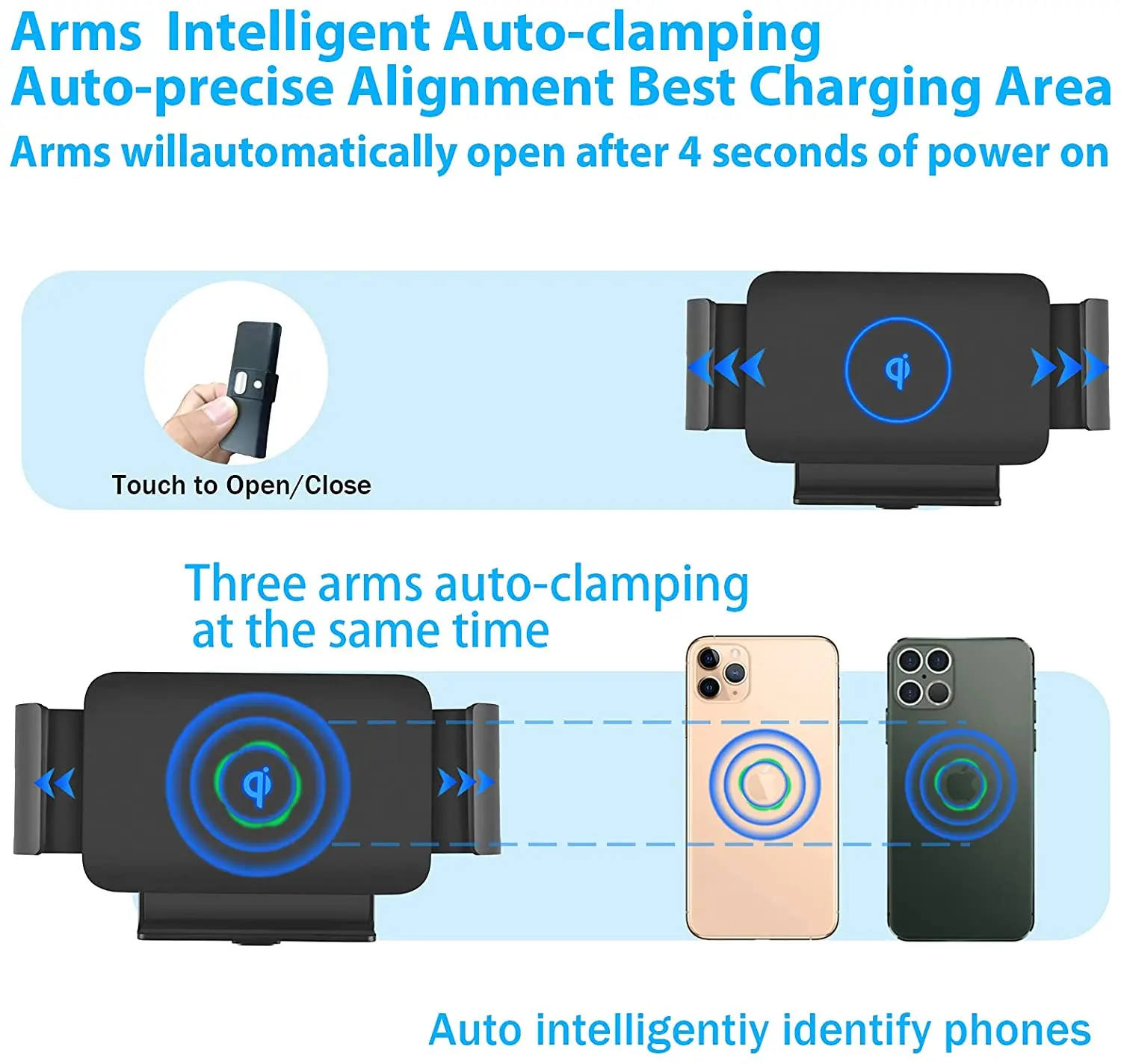 15w qi car wireless charger fold screen for iphone 12 pro max fast phone charger holder for samsung galaxy z fold 3 huawei mate free global shipping
