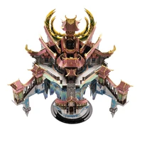 mmz model microworld 3d metal puzzle dragon palace building model kits diy laser cut assemble jigsaw gift toys for children