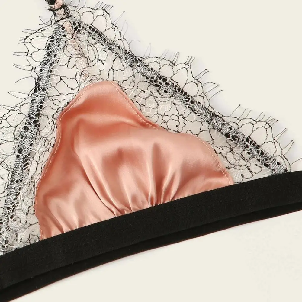 

New Sexy Lace Lingerie Silk Underwear Sleepwear Bra Wireless Pajamas Satin Lingerie Sexy Hot Erotic Porno Costumi #4M12