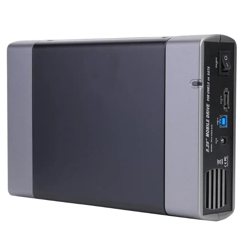 

5.25 inch Optical Disk Enclosure USB3.0 to SATA Adapter 8T Portable Upper and Lower Cover Structure Hard Disk Drive Case