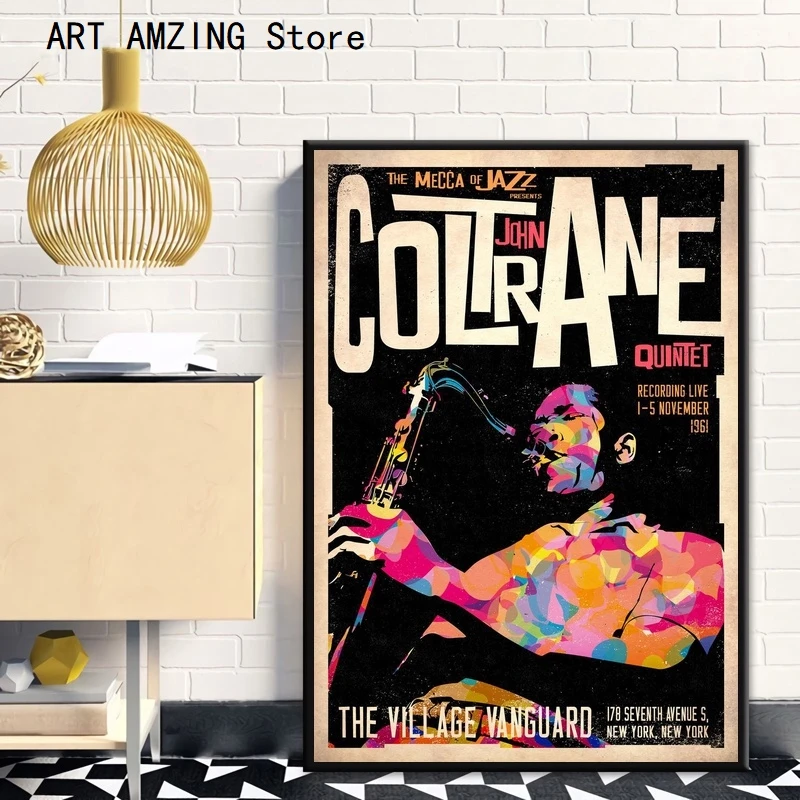 

John Coltrane Saxophone player Music Star Oil Painting Posters and Prints Abstract Graffiti Canvas Wall Picture For Home Decor