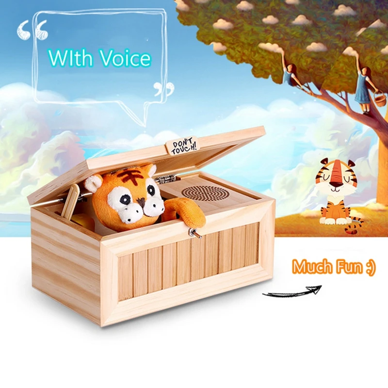 DROPSHIPPING Cartoon Tiger Practical Jokes Toys Don't Touch Useless Box Leave Me Alone Machine Creative Adult Gifts for Kid | Игрушки и