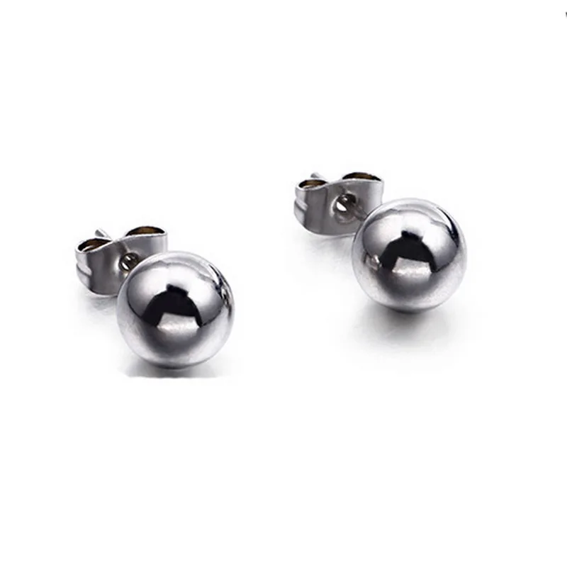 Новые женские модные серьги-гвоздики из нержавеющей стали круглые простые