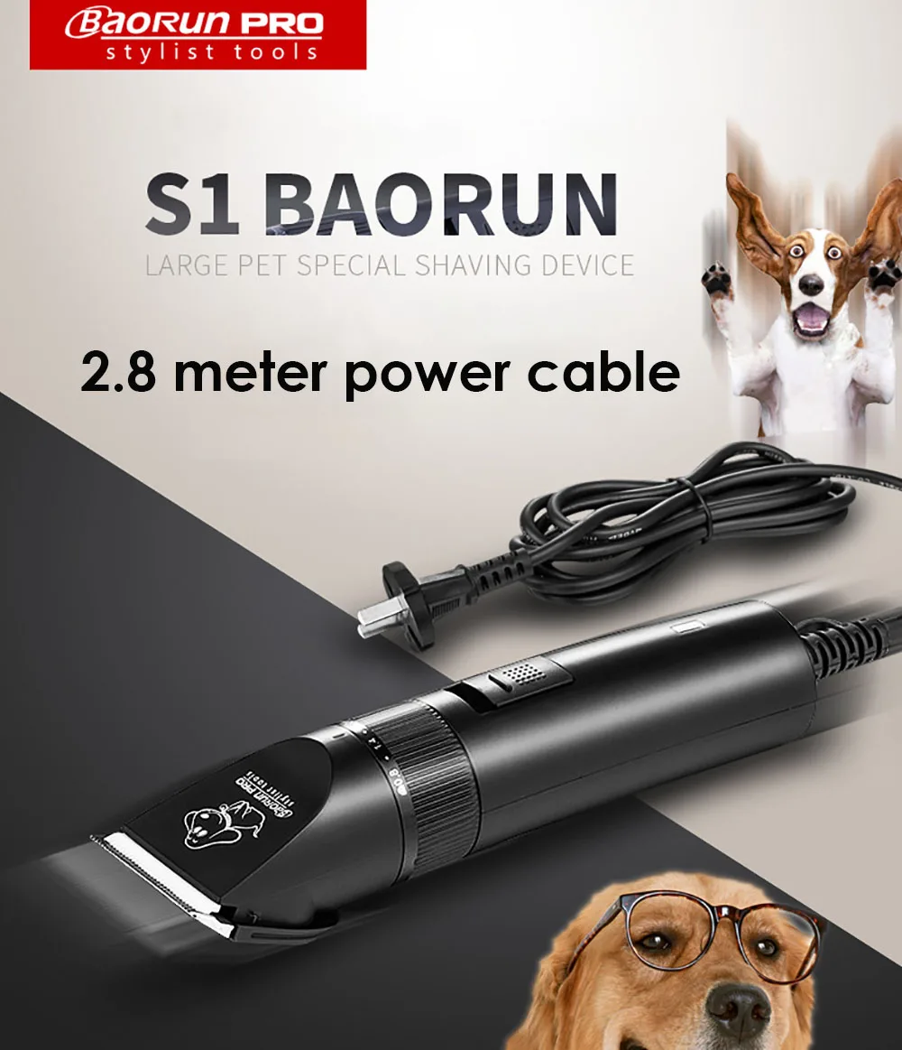 Baorun S1, высокомощный резак для собак, профессиональный электрический триммер для кошек, триммер для стрижки домашних животных, бритва, косилка для животных