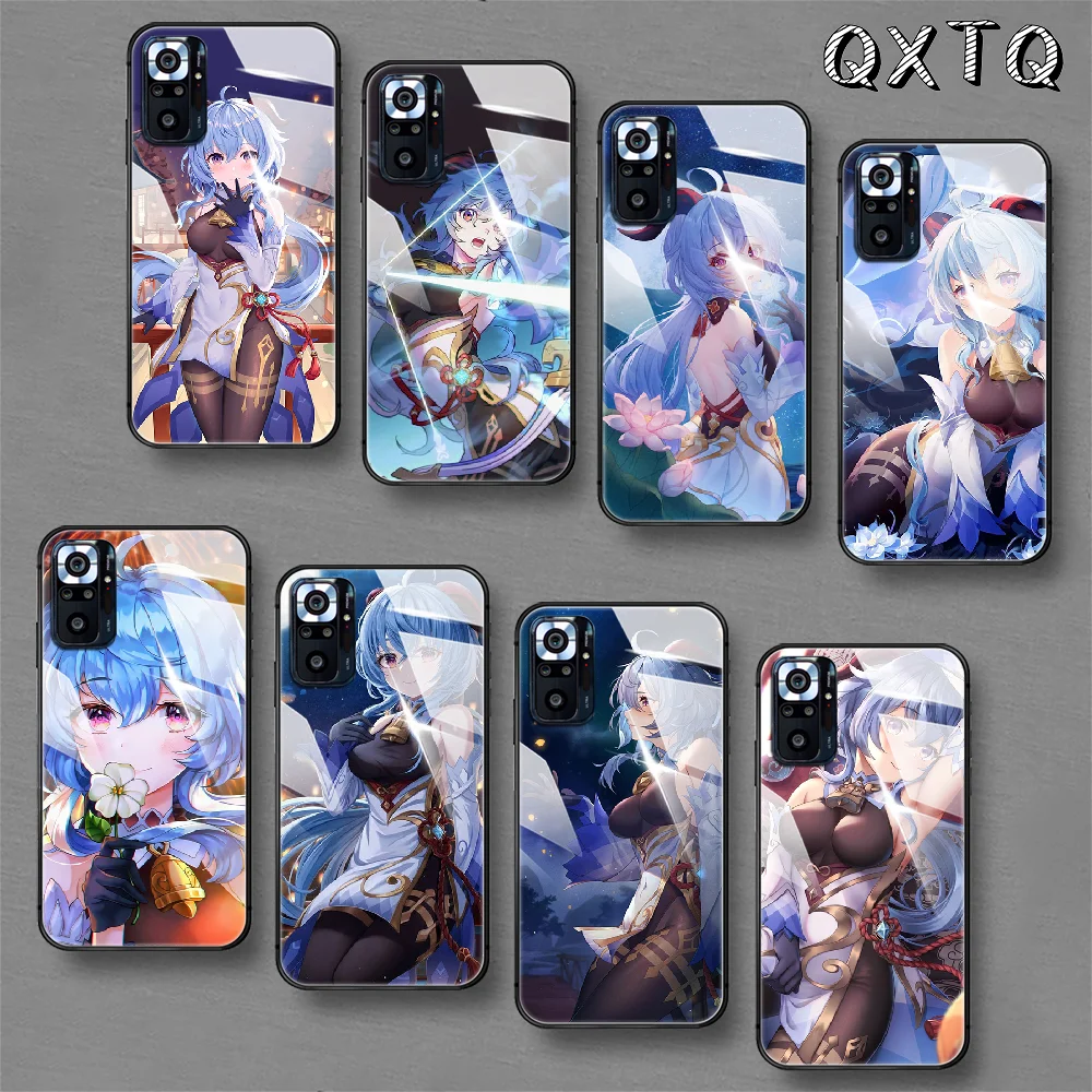 

Genshin Impact Ganyu Game Tempered Glass Smart Phone Case For Xiaomi Redmi Note 7 8 9 10 K 30 40 S A C T 5G Pro Cover Cell Etui