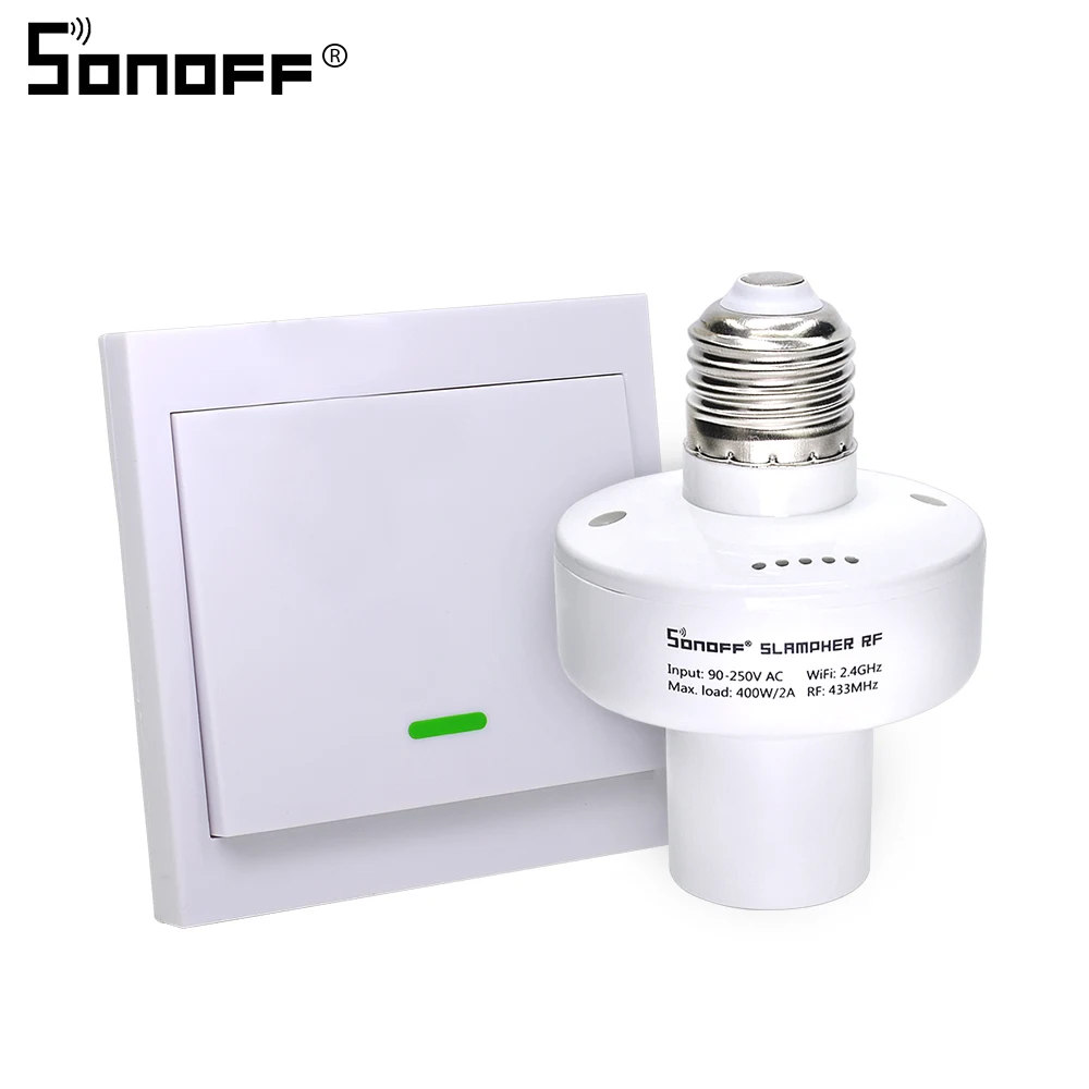 RC and RF Itead Sonoff Slampher 433Mhz RF светильник E27 держатель лампы беспроводной для умного дома беспроводной пульт дистанционного управления 2A 400W - Комплект: RC and RF
