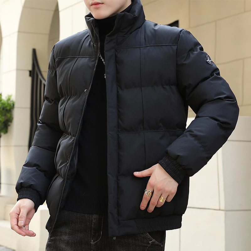 Winter Jacket Men Thicken Warm Cotton-padded Casual Mens Jackets Slim Fit Stand Collar Youth Winter Jackets and Coats For Men