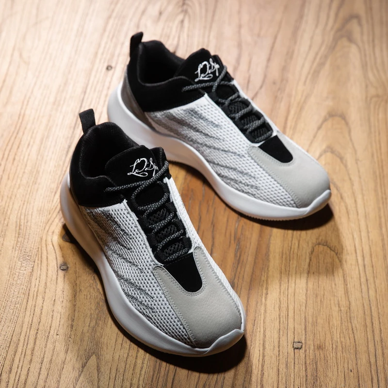 Кроссовки мужские сетчатые дышащие спортивная обувь для бега и ходьбы плоская