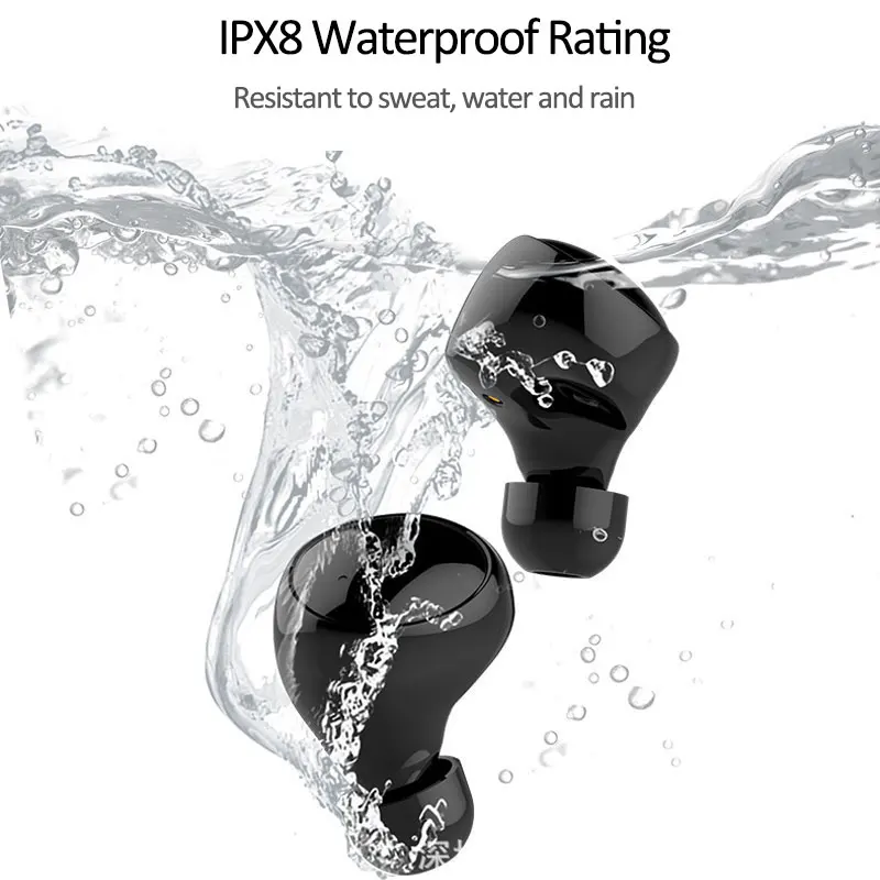 TWS Bluetooth 5.0 Earphones IPX8 Waterproof Blutooth Headset True Wireless Earbuds for Swimming IP68 Bathing 3500mAh Power Bank |