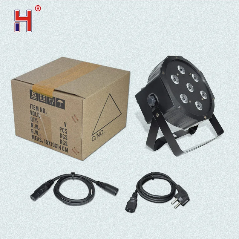 Плоский светодиодный прожектор Dmx512 7 х12 Вт Rgbw 4 в 1 с контролем качества подходит