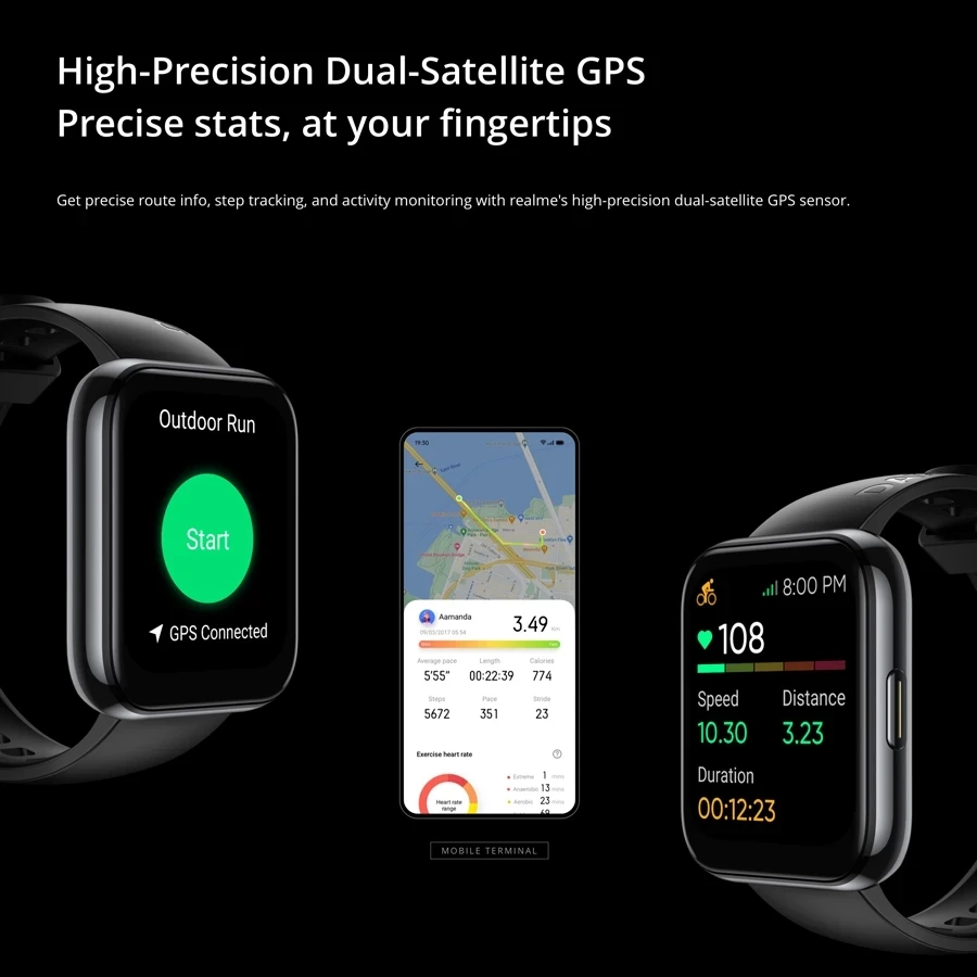 realme watch 2 pro smart watch 1 75 dual satellit gps smartwatch ip68 waterproof smart bracelet 90 sports modes global version free global shipping