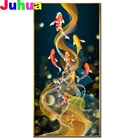 Современная Абстрактная алмазная живопись Koi 5D сделай сам, полноразмернаякруглая алмазная живопись, вышивка крестиком, мозаика в виде рыбы по фэн-шуй на карпа