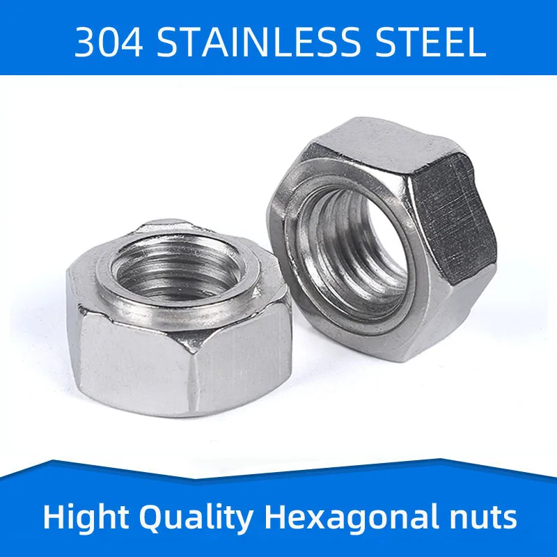 

304 Stainless Steel Hexagon Spot Welding Nuts Hex Weld Nut Fasteners for M3 M4 M5 M6 M8 M10 M12 DIN929