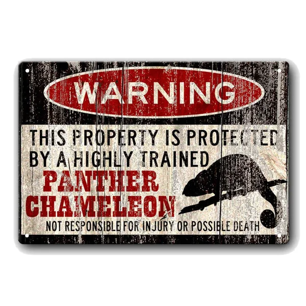 

Funny Metal Signs Lizard Warning Sign Pet Gift Vintage Tin Metal Sign Bar Club Cafe Garage Wall Decor Farm Decor Art