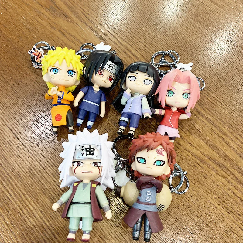Anime Naruto KeyChain Kakashi Gaara Sasuke Akatsuki Members Hyuga Hinata Itachi Pendants Keyring Gift | Игрушки и хобби