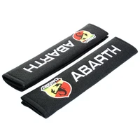 2pcs abarth pure cotton car brand logo shoulder belt safety seat belt cover car interior accessories for fiat punto abarth