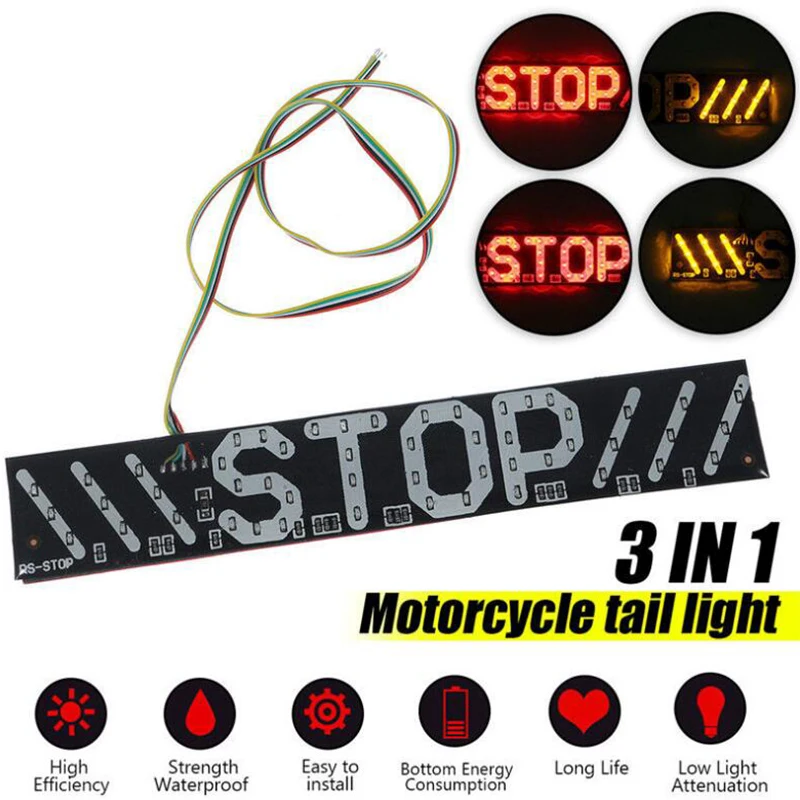 

1PCS Waterproof 51 LED Motorcycle Rear Tail Stop Brake Turn Signal License Plate Light DRL Lamp
