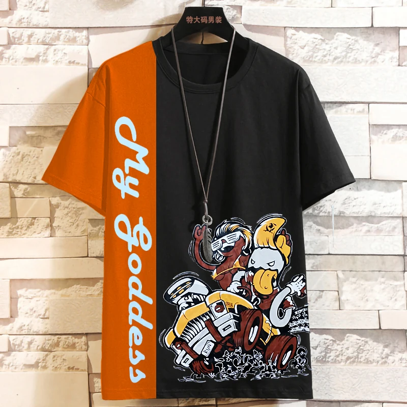 

summer 2020 Summer 100% cotton T Shirts Men patchwork 3D T-Shirt Tees Men T shirt Streetwear Plus Size 2xl-8xl 9xl 160 cm