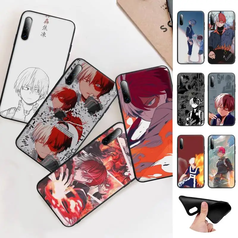 

Shoto Todoroki Outline BNHA Anime Black Matte Mobile Phone Cover For Redmi S2 4X 5 5A Plus 6 6A 7 7A 8 8A 9 9A Case