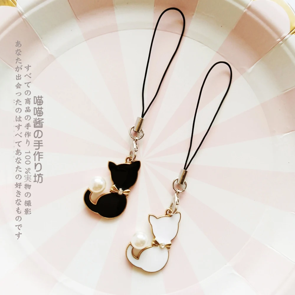 Cute Japanese Cat Smart Phone Strap Lanyards for IPhone/Samsung/Xiaomi/Huawei Mobile Phone Strap Key Hang Rope Phone Charm Decor