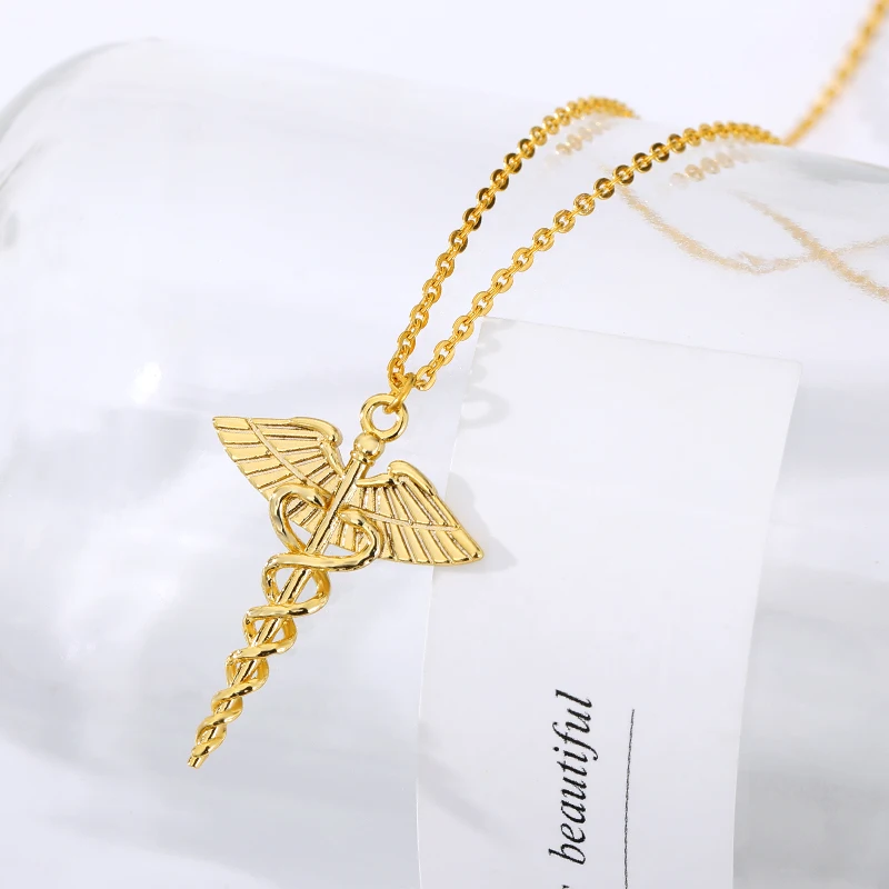 Ожерелье из нержавеющей стали для врачей и медсестер золотистого цвета |