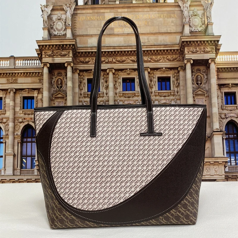 

100% Genuine Leather Luxury Brand Handbags Ladies Printed Letters CH Large-capacity Handbag Fashion Color-blocking Messenger Bag