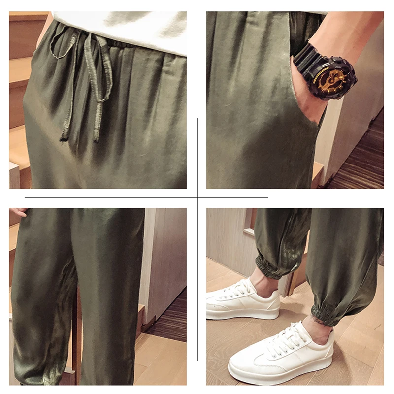 

M-XXL!Performance stage pants fall sense wide leg pants straight male autumn personality trend gradient bright color harem pants