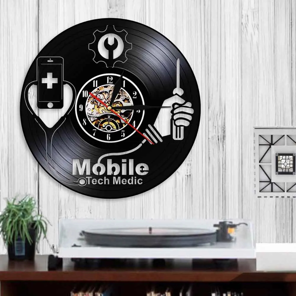 Настенные часы Mobile Tech Medic современный дизайн черные подвесные настенные