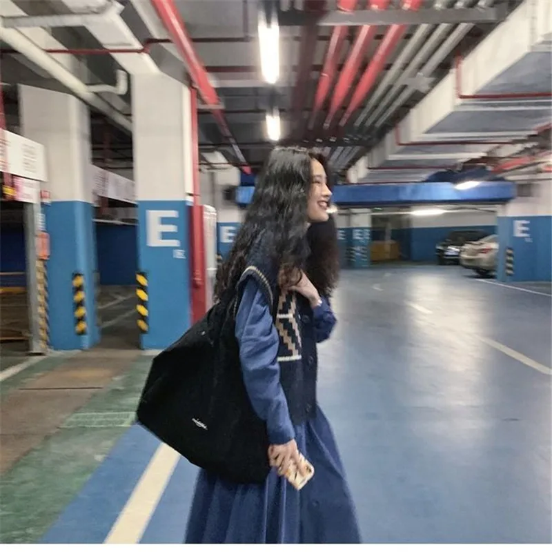 Женское длинное платье винтажный комплект из 2 предметов голубое свободное