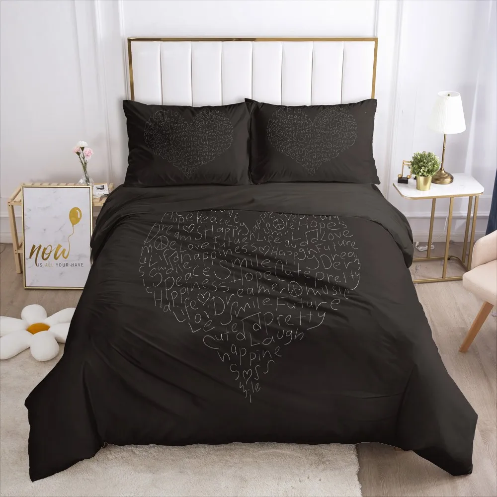 3D Black White Bed Linens Duvet Cover Sets Quilt Covers Pillow Shams Bedclothes Bedding King Queen Single Home Textile | Дом и сад