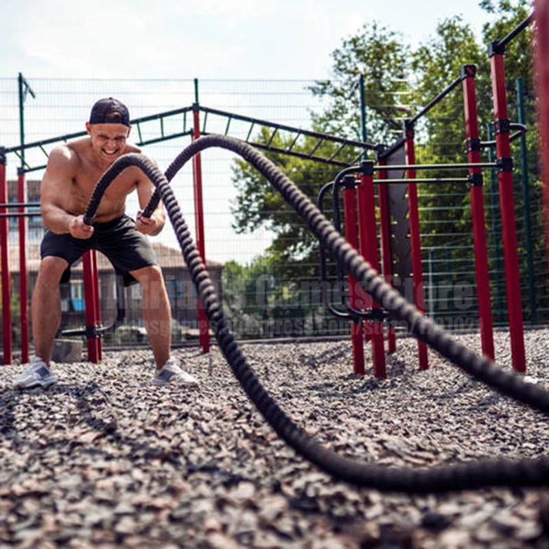 9/12/15 м Боевая веревка силовых тренировок Crossfit борьба веревка выносливость Burpee шлема веревки тяжелые 10-22 кг высокое качество