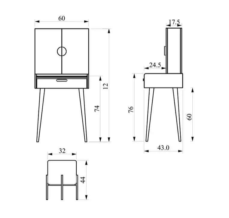 

Creative multifunctional ins dresser table Italian light luxury small bedroom Mini modern dressing table