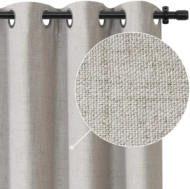Linen-textured room, dark curtains and insulation pads, 100% blackout curtains for 1 panel in the bedroom/living room