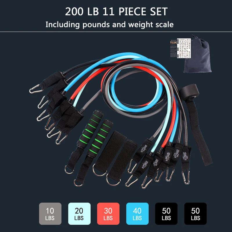 저렴한 200 Lbs11-Piece 저항 밴드는 집에서 밧줄 스포츠를 설정 TPE 휴대용 운동기구 Bandas De Resistencia 체육관 장비 저렴한 200 Lbs11-Piece 저항 밴드는 집에서 밧줄 스포츠를 설정 TPE 휴대용 운동기구 Bandas De Resistencia 체육관 장비