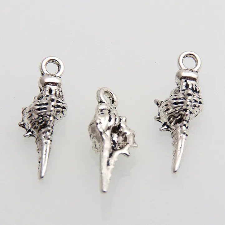 Подвески в виде ракушек серебристые кулон на пляж 50 шт. A3462 | Украшения и