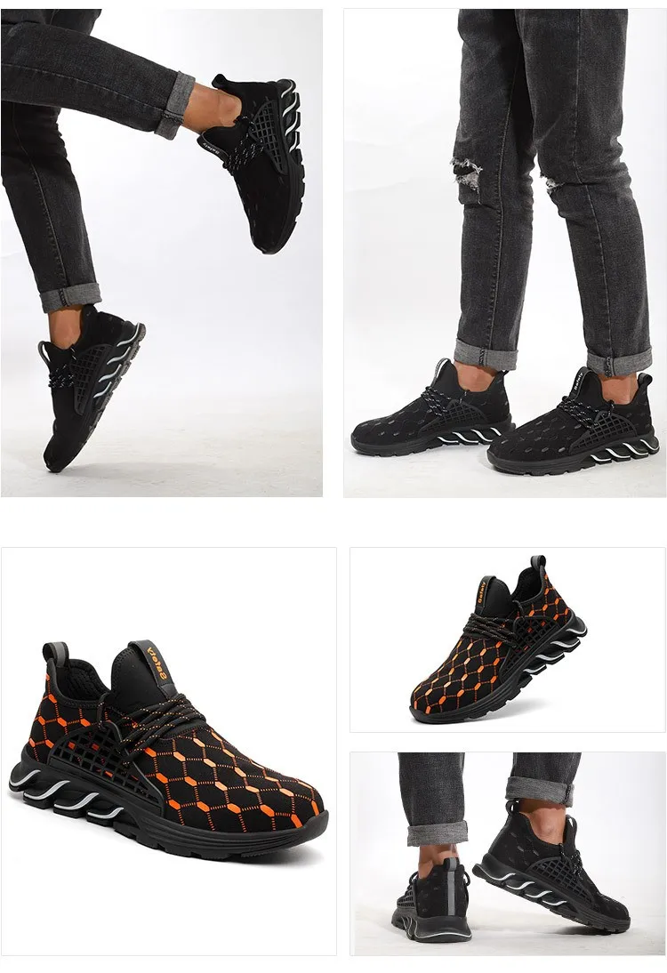 Защитные ботинки со стальным носком для мужчин и женщин Легкие уличные