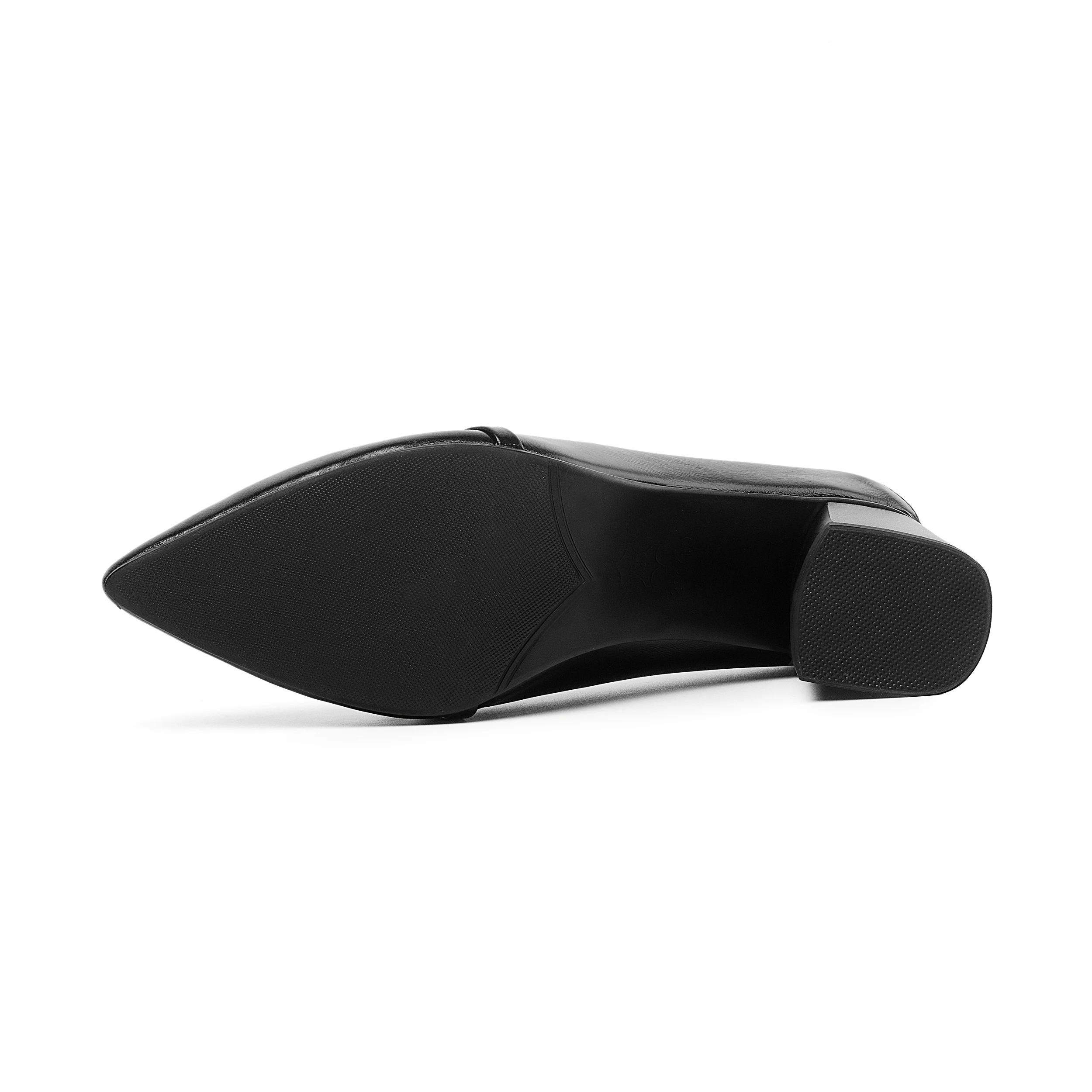 

2020 Spring Shoes Women Pointed Toe Square Thick High Heels Crystal Genuine Leather Black Mary Janes Large Sizes Womens Shoes 14