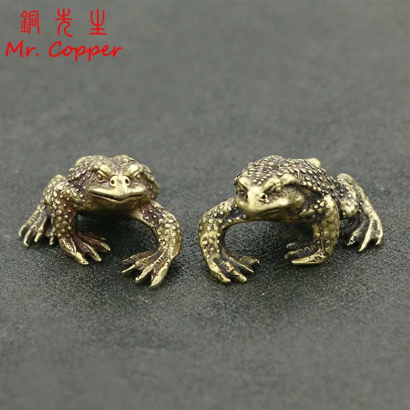 Медная чайная церемония Lucky Toad маленькие украшения для чая питомца античные