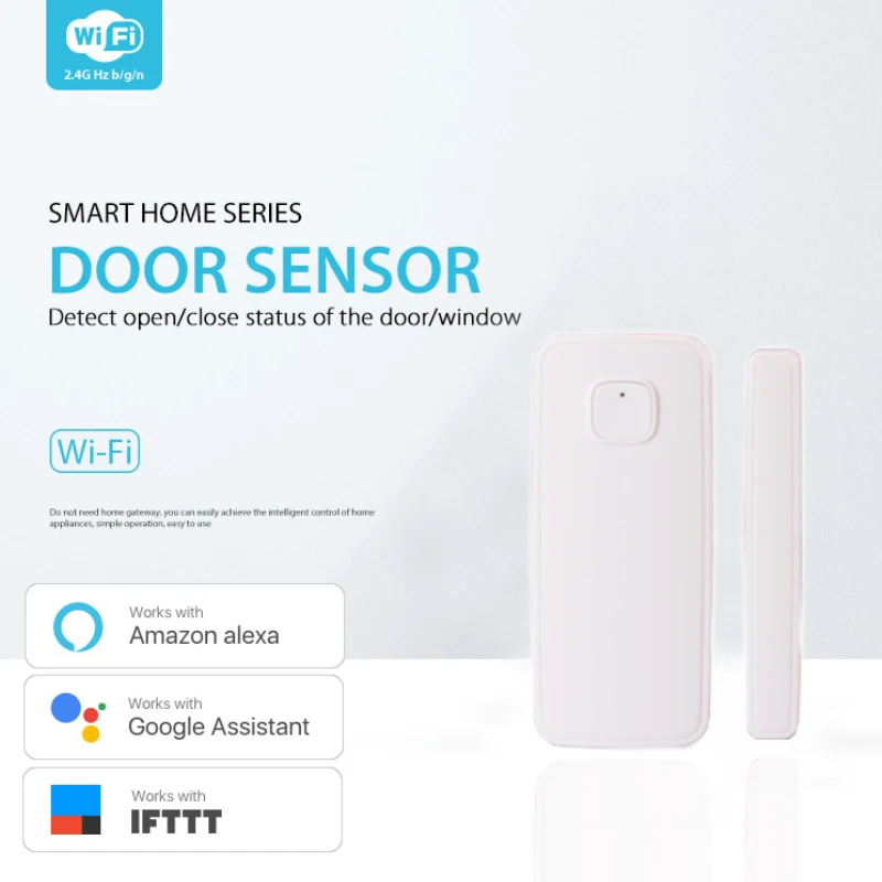 

Tuya Wifi Wireless Window & Door Sensor Wifi Contact Magnetic Detector Smart Door Sensor Battery Not Included Smart Life APP
