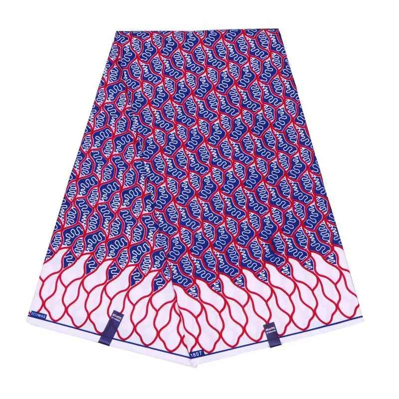 

2019 Fashion Arrival Beautiful Pattern Print African Ankara Guaranteed Veritable Real Wax Fabric For Women Dress 6 Yards