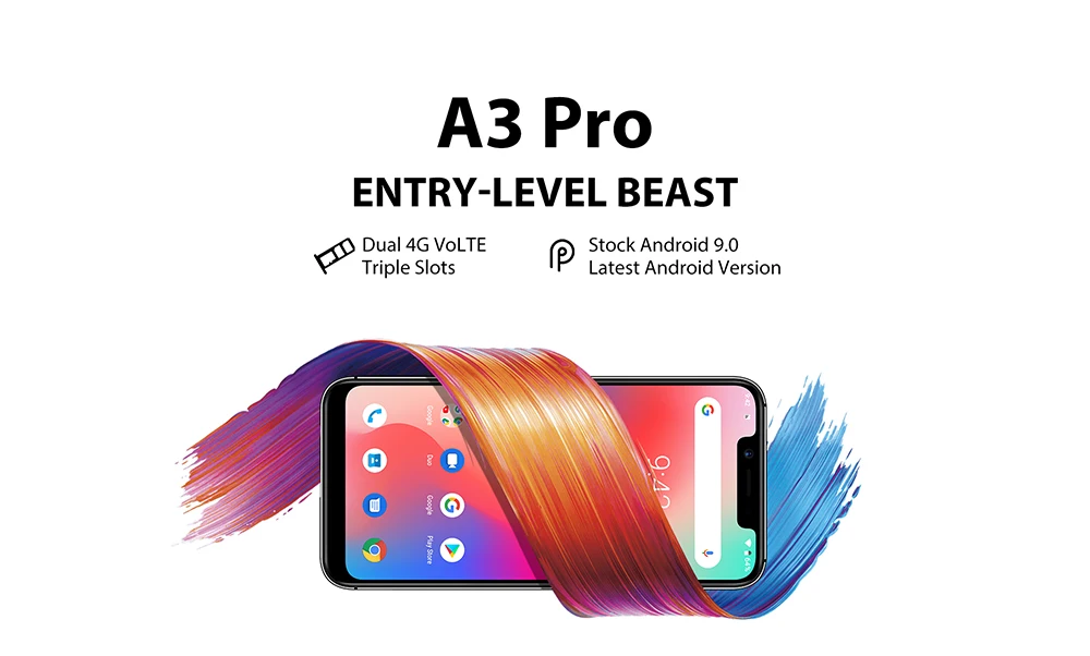 UMIDIGI A3 Pro 5," 19:9 полноэкранный смартфон 3 ГБ+ 32 ГБ Android 8,1 12 Мп+ 5 Мп мобильный телефон двойной 4G GSM+ FHD+ OTG разблокированный сотовый телефон