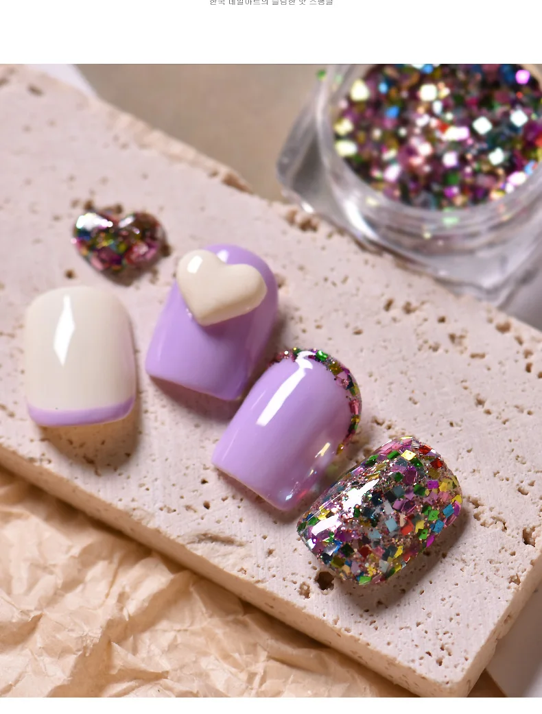 8 цветов красочная блестящая пудра для ногтей блестки лазер сияющая Пыль дизайна