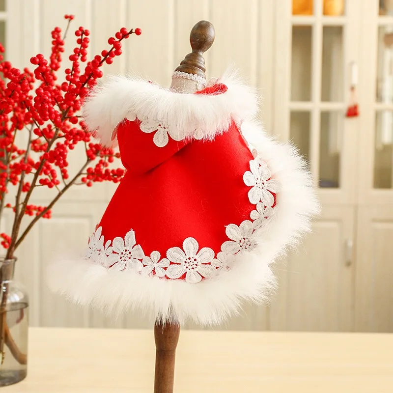 Рождественская Одежда для собак новый год искусственная накидка французского