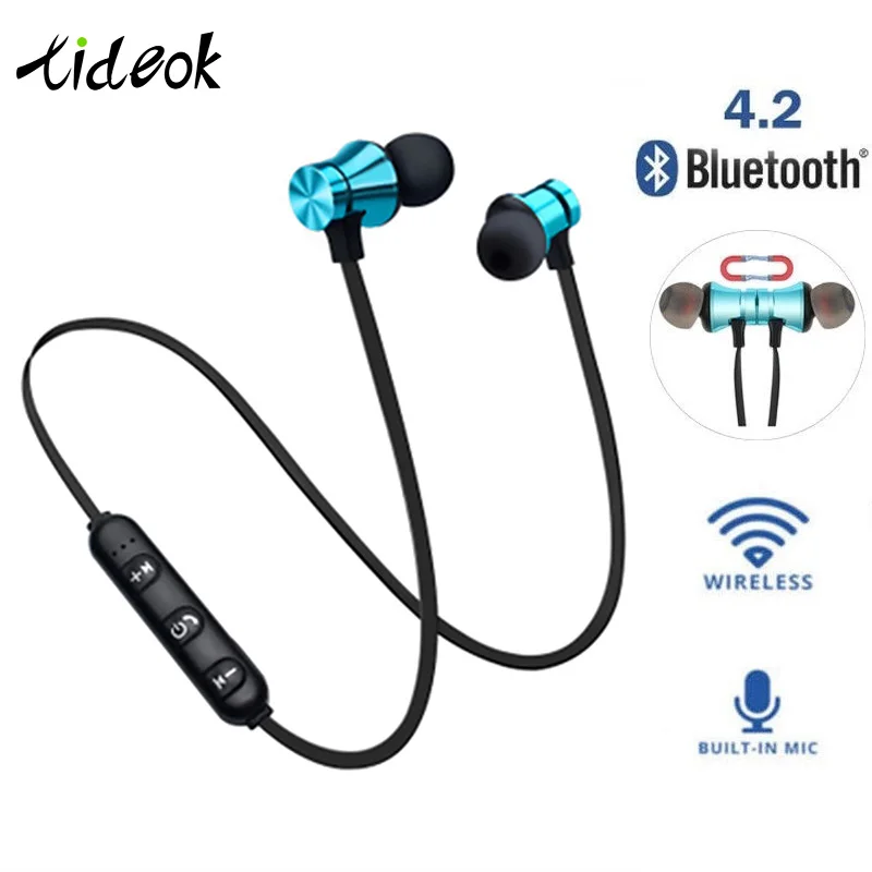 Магнитные беспроводные Bluetooth наушники водонепроницаемые спортивные стерео