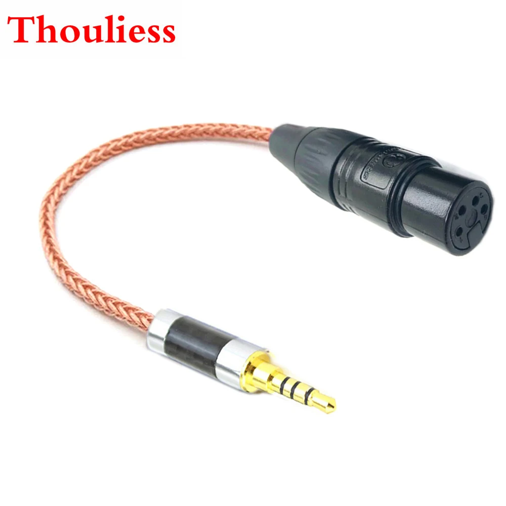 

Thoulies DIY HIFI однокристальный медный 3,5 мм TRRS сбалансированный штекер к 4pin XLR сбалансированный Женский аудио адаптер кабель 3,5 мм к XLR