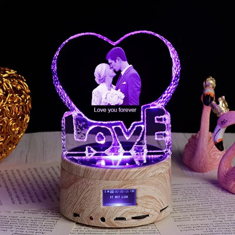Цветная (Rgb лампа любовь с украшением в виде кристаллов на заказ 3d лазерной