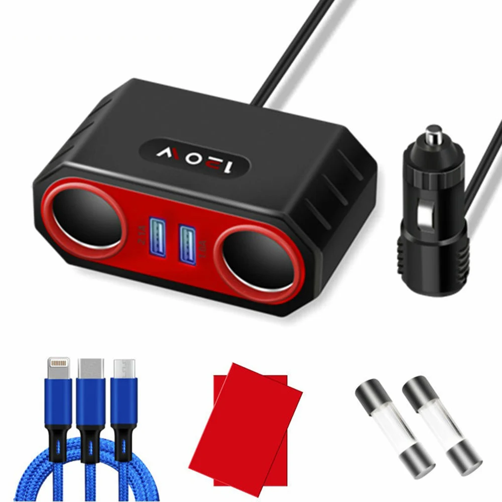 Автомобильное зарядное устройство с 3 USB-портами 12-24 В | Электроника