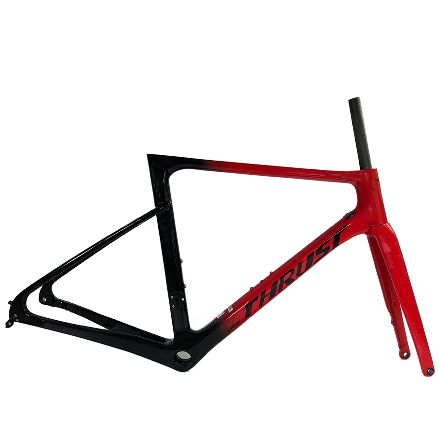 TH02 Red black Карбоновая рама дискового тормоза, рама для шоссейного велосипеда, рама для гоночного велосипеда, карбоновая, через ось, задний переключатель 142x12, передний 100x12 мм - Цвет: TH02 Red black